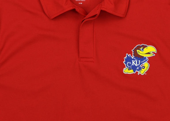 NCAA Men's Kansas Jayhawks Short Sleeve Performance Polo Shirt