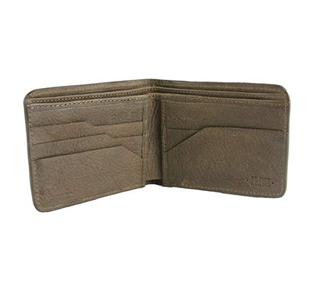 JD Fisk Men's Hand Tack Bifold Wallet, Brown