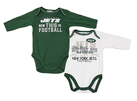 New York Jets NFL Unisex Baby Infant 2 Piece Bodysuit Set, Green and White
