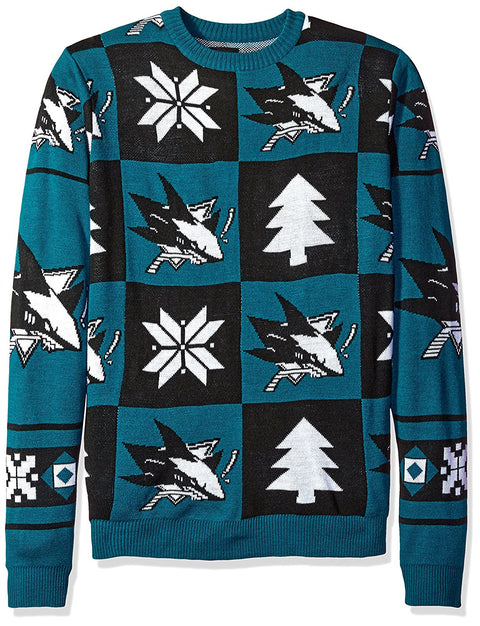 Forever Collectibles NHL San Jose Sharks Unisex Patches Ugly Sweater