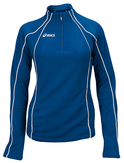 ASICS Women's Competition 1/2 Zip Jacket Sweatshirt, Red, Blue, Black and White