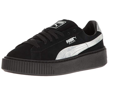 PUMA Women's Basket Platform Explosive Fashion Sneaker, Black