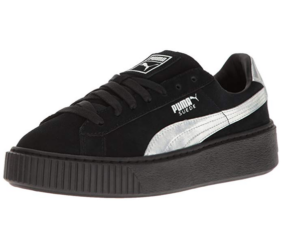 PUMA Women's Basket Platform Explosive Fashion Sneaker, Black
