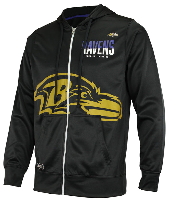 Outerstuff NFL Men's Baltimore Ravens Drill Performance Full Zip Hoodie