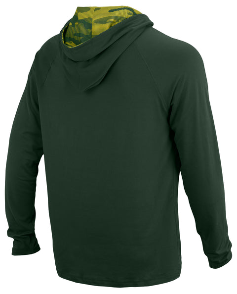 Zubaz NFL Men's Green Bay Packers Team Color Active Hoodie With Camo Accents