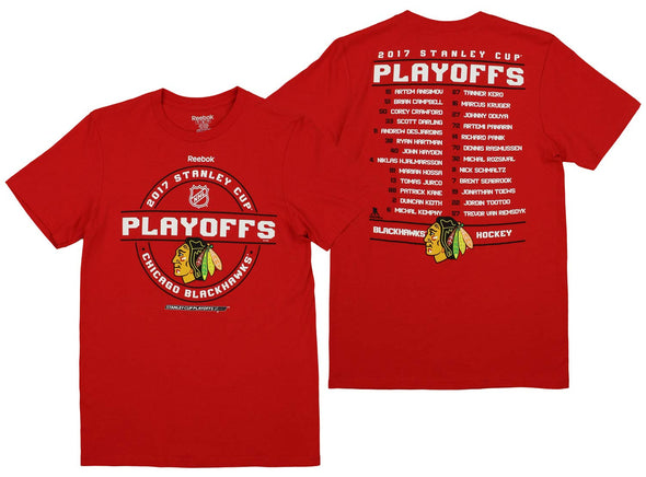 Reebok NHL Youth Chicago Blackhawks 2017 Stanley Cup Playoffs Tee, Red