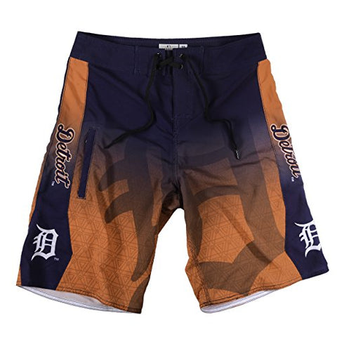 KLEW MLB Men's Detroit Tigers Gradient Board Shorts