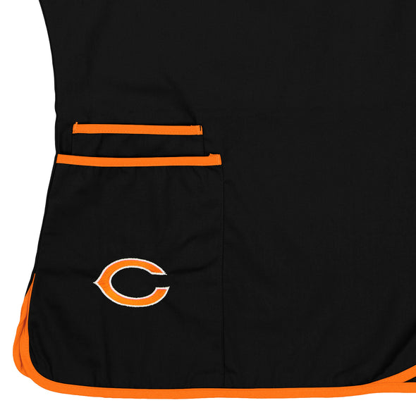Fabrique Innovations NFL Women's Chicago Bears Team Logo Wrap Scrub Top
