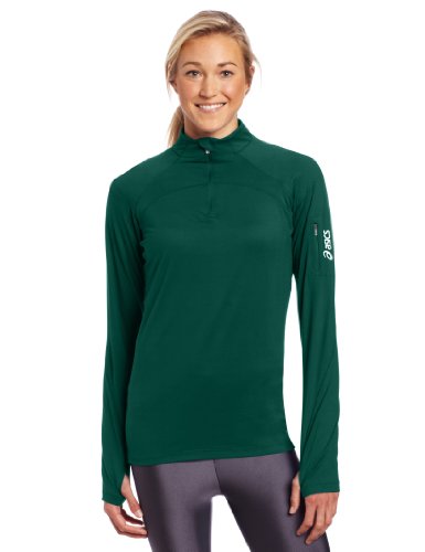 ASICS Women's Team Tech Half Zip Sweater, Forest Green