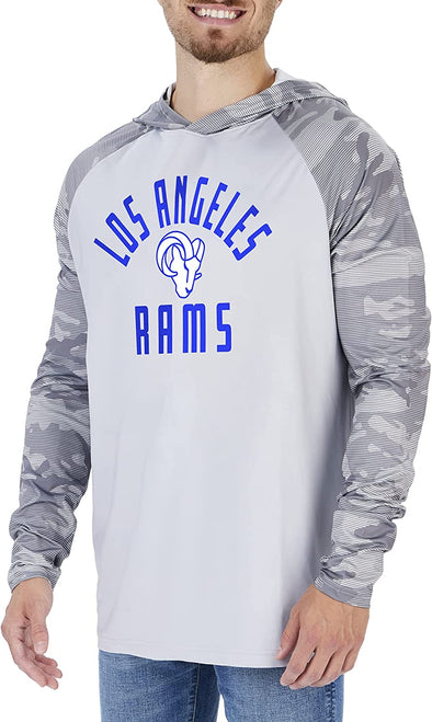 Zubaz Los Angeles Rams NFL Men's Lightweight Hoodie w/ Tonal Camo Sleeves