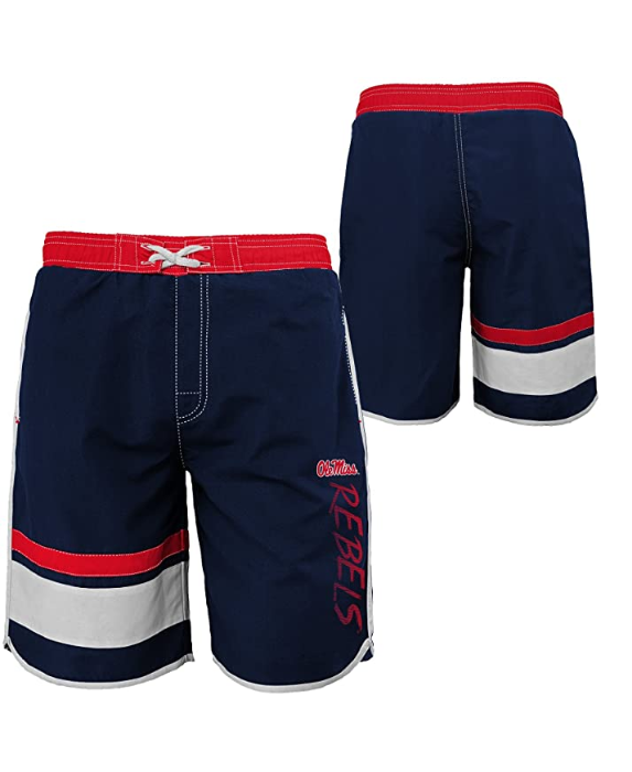 Outerstuff NCAA Youth Mississippi Ole Miss Rebels Color Block Swim Trunks