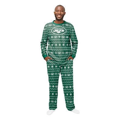 FOCO Men's NFL New York Jets Primary Team Logo Ugly Pajama Set