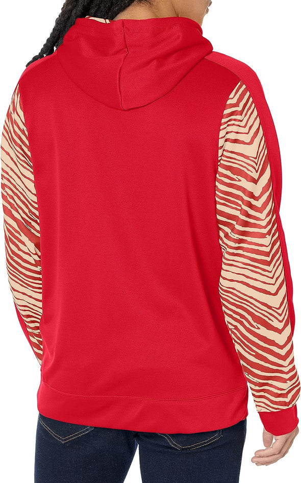 Zubaz NFL Men's San Francisco 49ers Team Color with Zebra Accents Pullover Hoodie