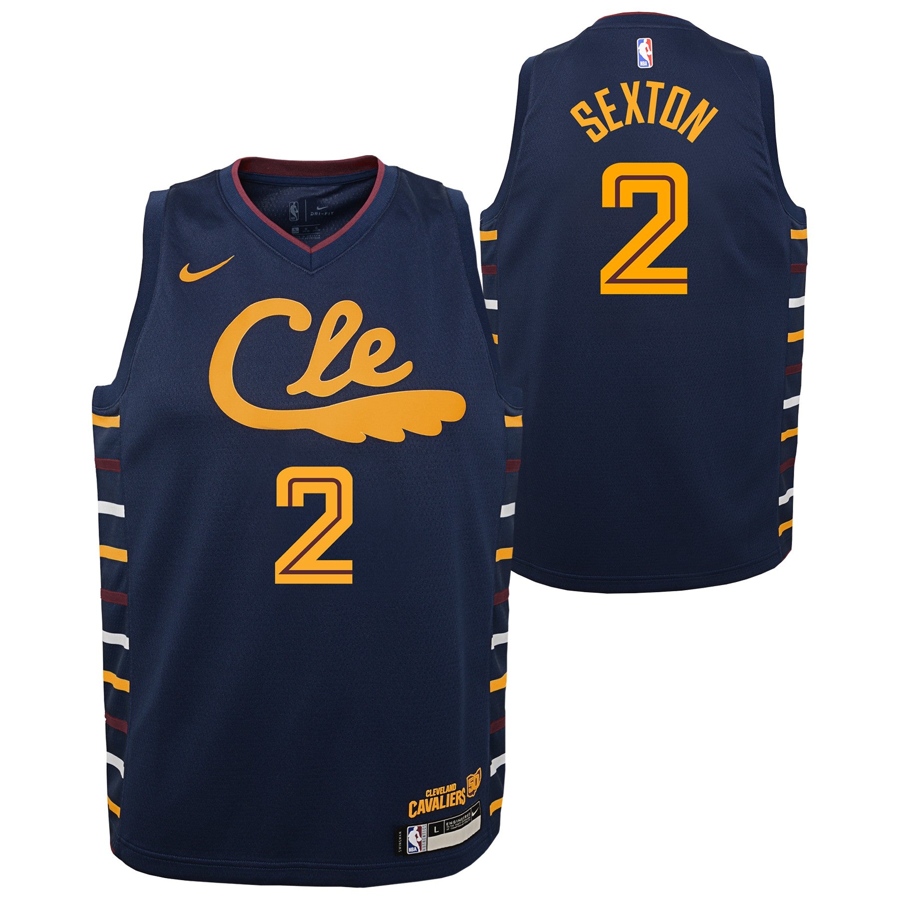 Nike Collin Sexton Cleveland Cavaliers Youth Navy Swingman Jersey - City Edition Size: Medium