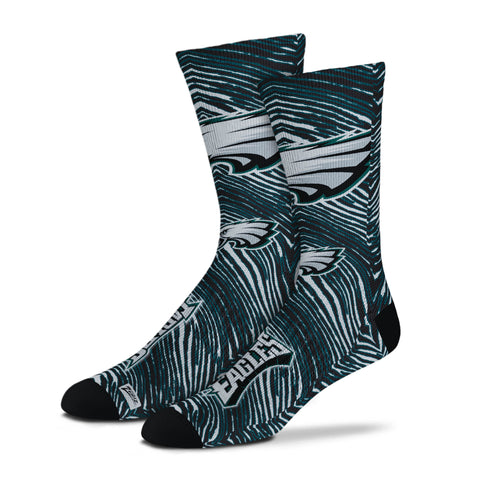 Zubaz By For Bare Feet NFL Adults Unisex Philadelphia Eagles Zubified Dress Socks, Large