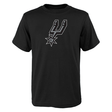 Outerstuff NBA Boys Youth (8-20) San Antonio Spurs Primary Logo Short Sleve T-Shirt, Black