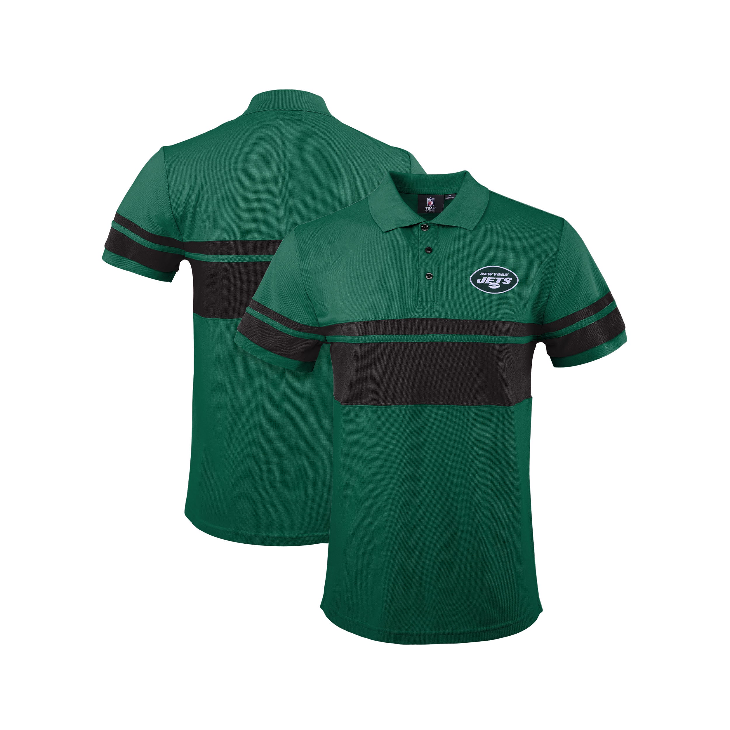 FOCO NFL Mens Football Team Logo Cotton Stripe Polo Shirt