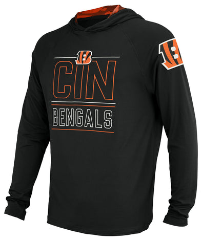 Zubaz NFL Men's Cincinnati Bengals Team Color Active Hoodie With Camo Accents