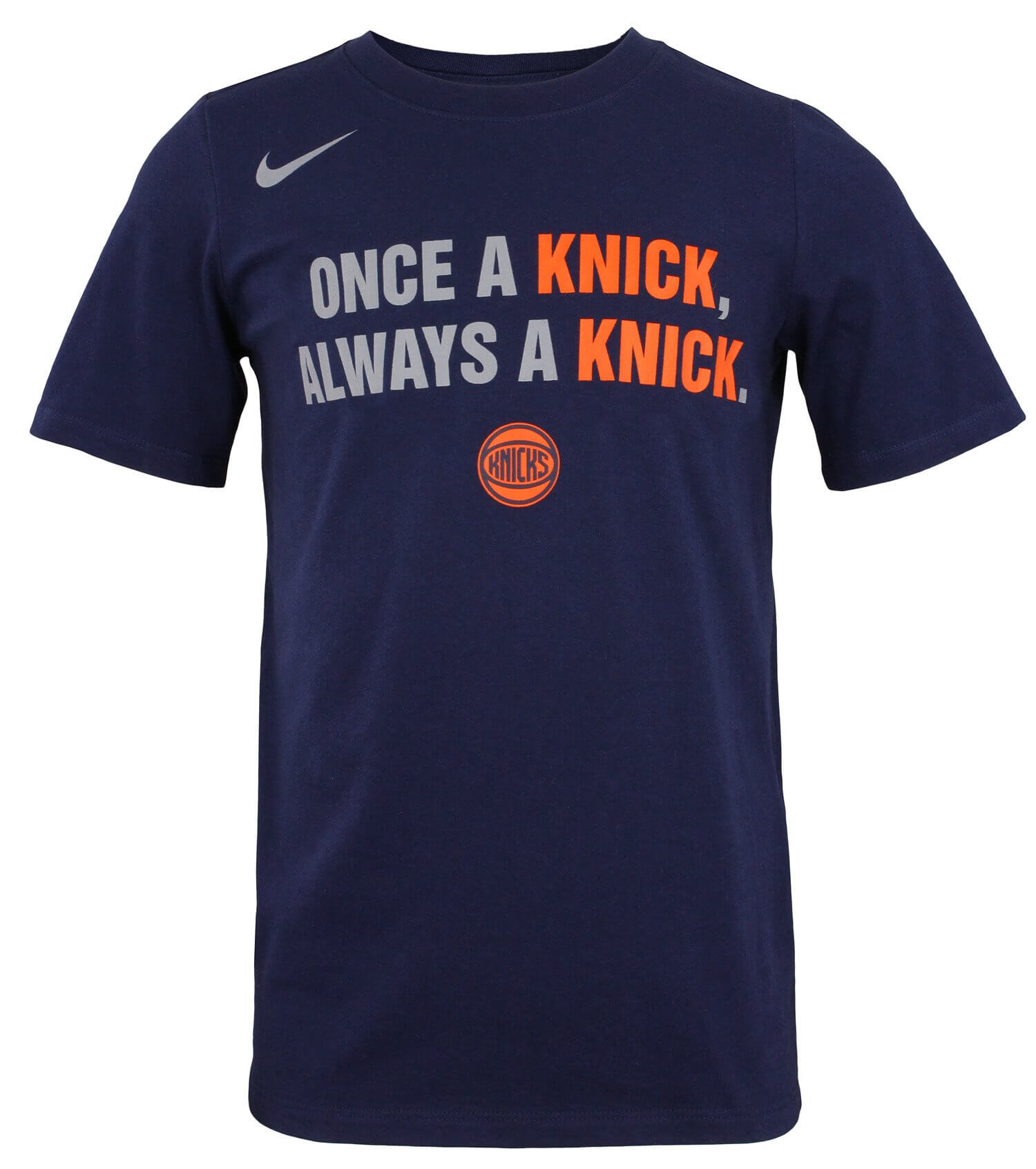 Nike Men Blue New York Knicks NBA Dry ES Logo Round Neck T-shirt