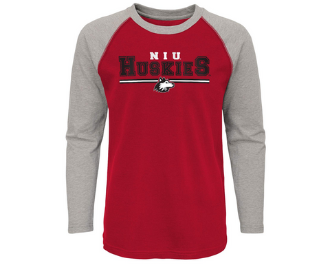 Outerstuff NCAA Youth (8-20) Northern Illinois Huskies Varsity Block Raglan Tee