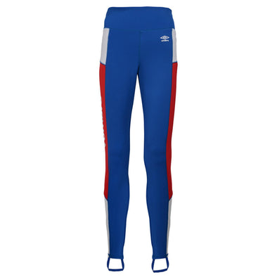 Umbro Women's Color Block Leggings, TW Royal/Vermillion