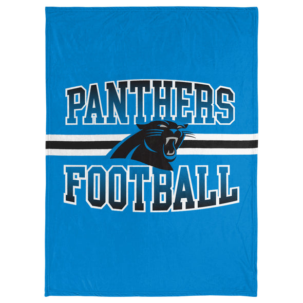 FOCO NFL Carolina Panthers Stripe Micro Raschel Plush Throw Blanket, 45 x 60