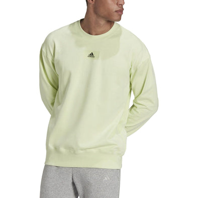 adidas Men's Essentials FeelVivid Drop Shoulder Sweatshirt, Almost Lime