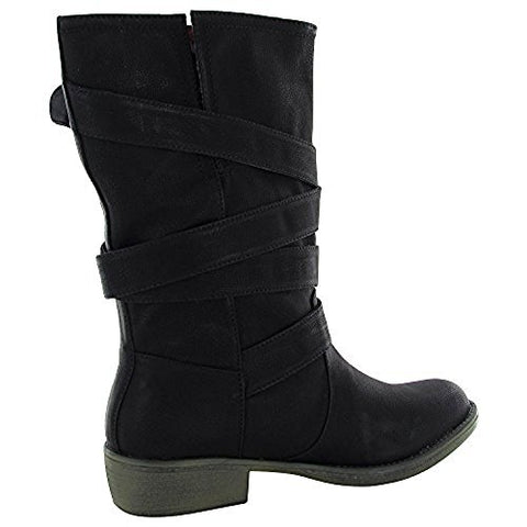 Rocket Dog Women's Truly Westwood Synthetic Motorcycle Boots - Black