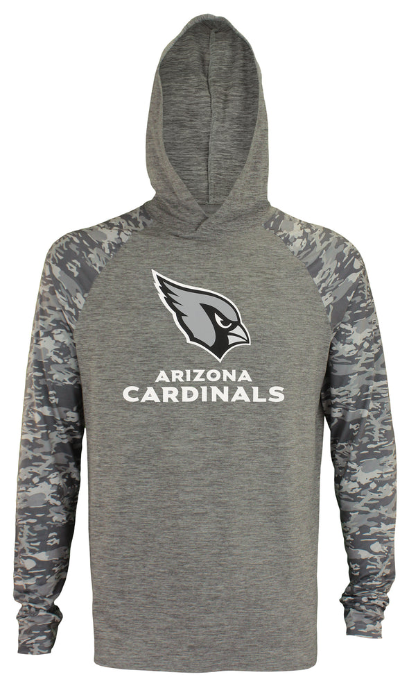 Zubaz NFL Arizona Cardinals Lightweight Long Sleeve Space Dye Hoodie, Grey