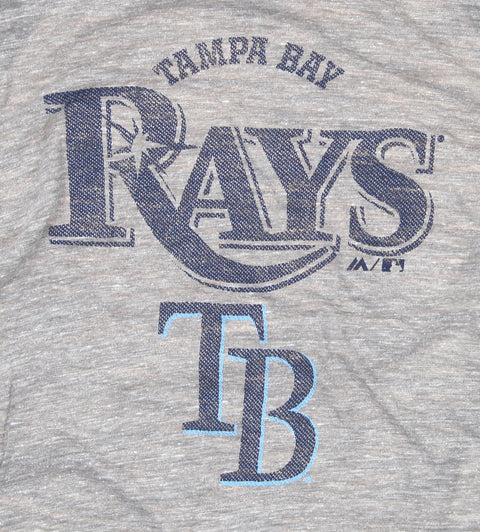 Outerstuff MLB Youth Tampa Bay Rays Fast Win Raglan Long Sleeve Shirt, Gray/Blue