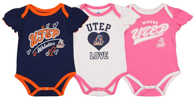 Outerstuff NCAA Infant Girls UTEP Miners 3 Piece Bodysuit Set