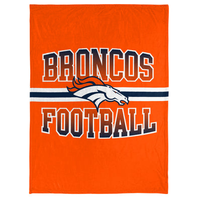 FOCO NFL Denver Broncos Stripe Micro Raschel Plush Throw Blanket, 45 x 60