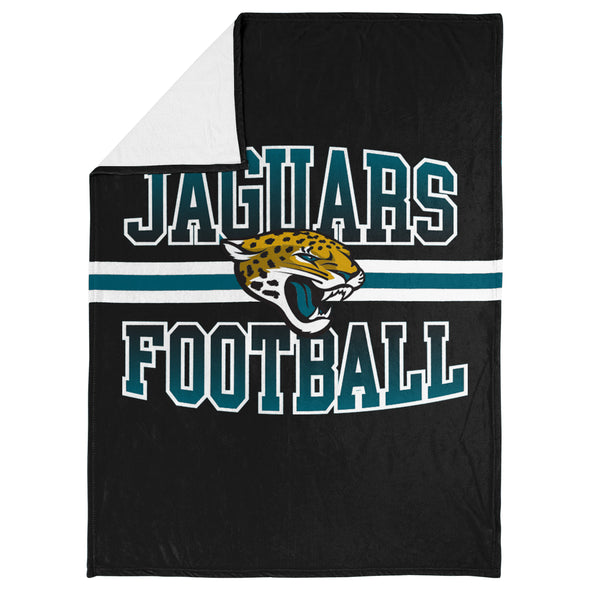 FOCO NFL Jacksonville Jaguars Stripe Micro Raschel Plush Throw Blanket, 45 x 60