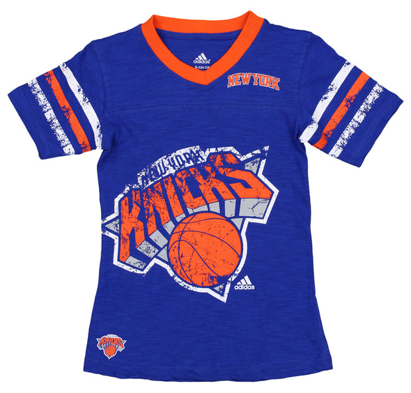 Adidas NBA Youth Girls (7-16) New York Knicks Replica Jersey Tee, Blue