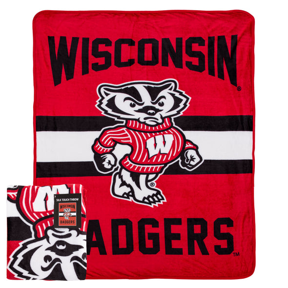 Northwest NCAA Wisconsin Badgers Singular Silk Touch Throw Blanket, 45" x 60"
