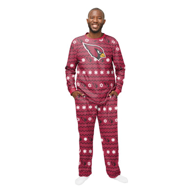 FOCO NFL Men's Arizona Cardinals Primary Team Logo 2 Piece Ugly Pajama Set