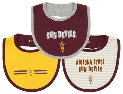 Outerstuff NCAA Newborn Arizona State Sun Devils Fair Catch 3 Piece Bib Set, 0-3M