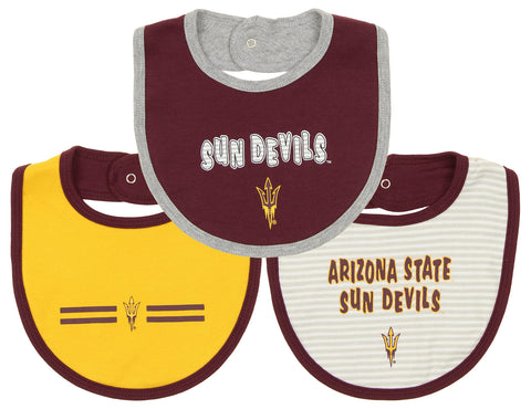 Outerstuff NCAA Newborn Arizona State Sun Devils Fair Catch 3 Piece Bib Set, 0-3M