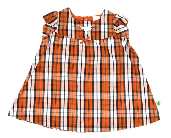 NCAA Infants Texas Longhorns Campus Plaid Dress Set, Burnt Orange