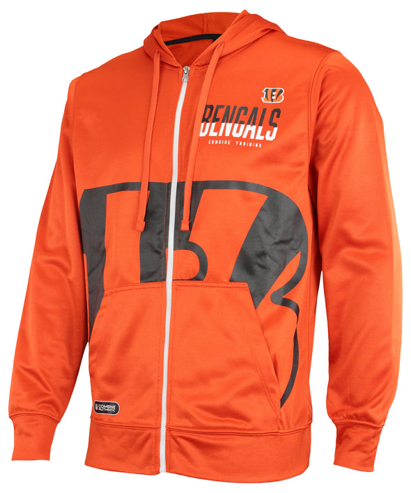 Outerstuff NFL Men's Cincinnati Bengals Drill Performance Full Zip Hoodie