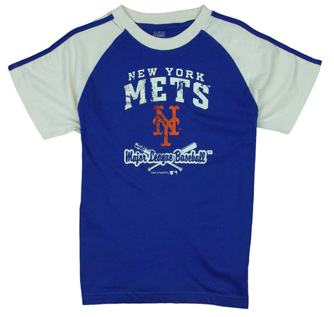 MLB Little Kids / Youth New York Mets Short Sleeve Diamond Tee T-Shirt, Blue