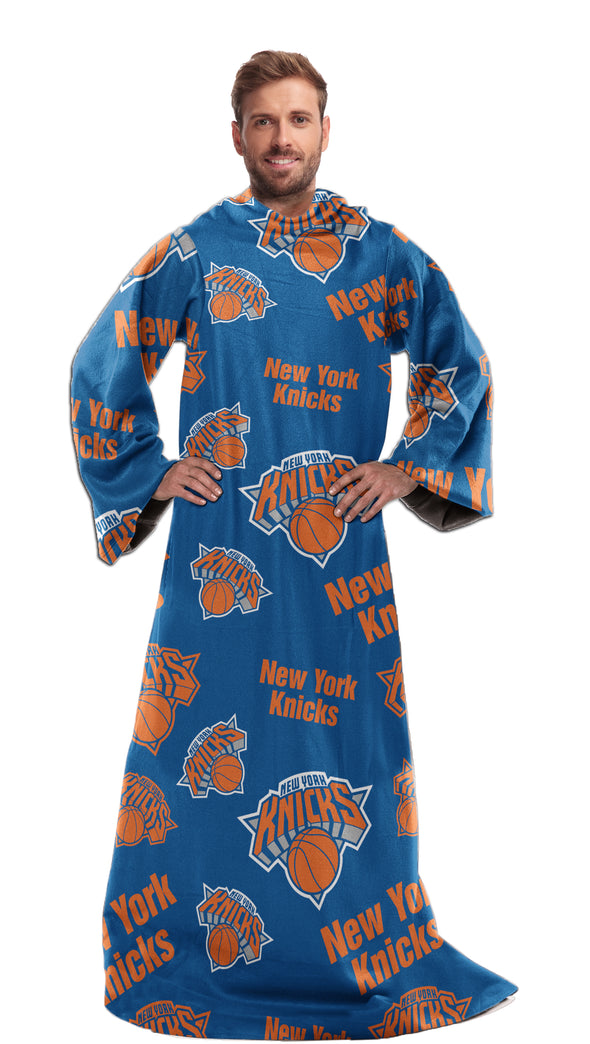 Northwest NBA New York Knicks Toss Silk Touch Comfy Throw with Sleeves