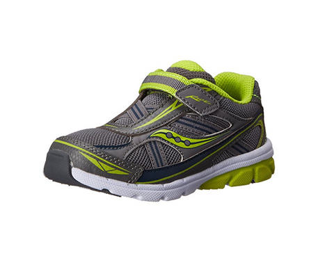Saucony Toddler/Little Kid Baby Ride Sneaker, Grey/Lime