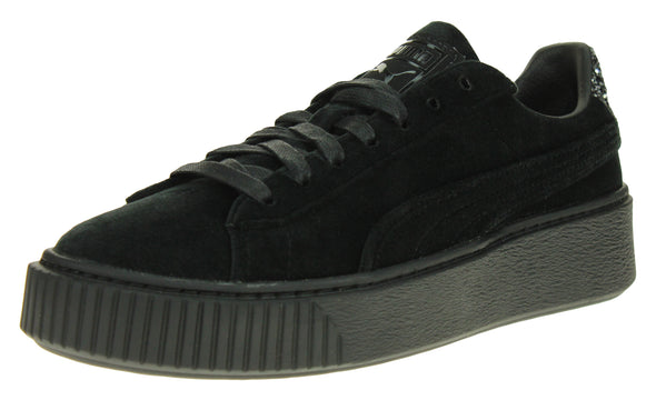 PUMA Women's Suede Platform Crushed Gem, Black