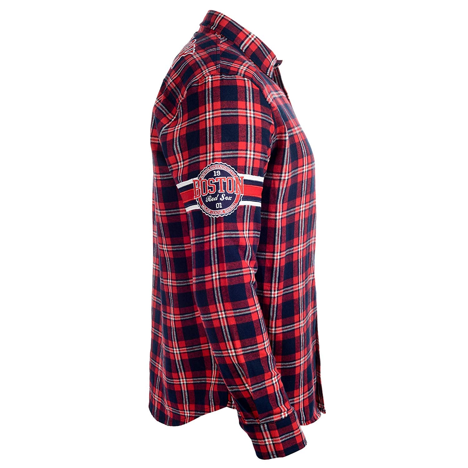 FOCO Men's Red Boston Sox Wordmark Basic Flannel Button-Up Shirt