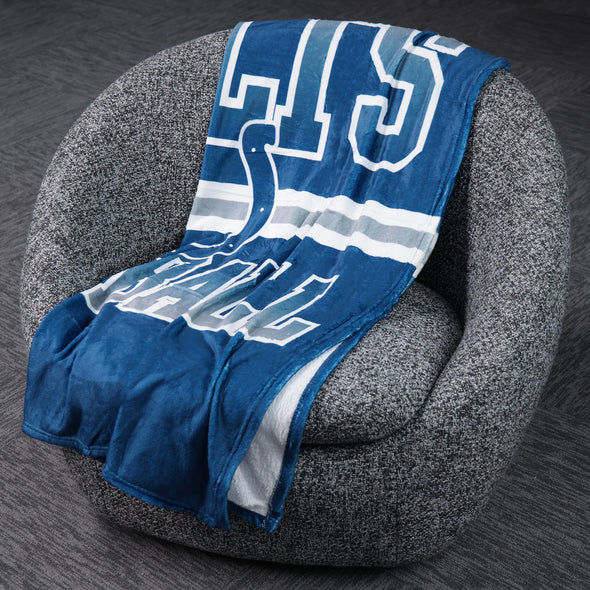 FOCO NFL Indianapolis Colts Stripe Micro Raschel Plush Throw Blanket, 45 x 60