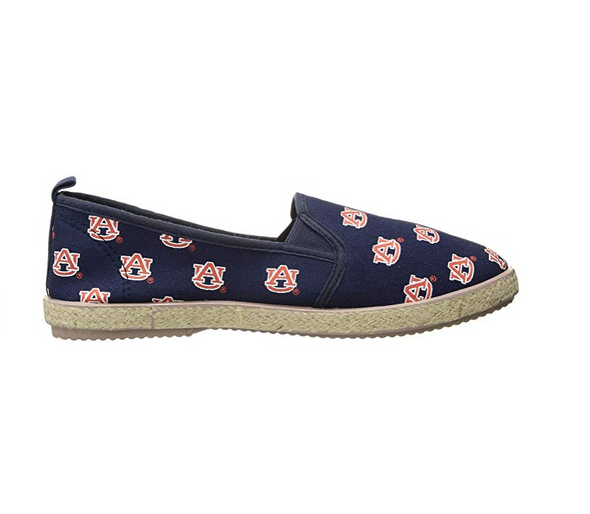 FOCO NCAA Women's Auburn Tigers Espadrille Canvas Slip On Shoe