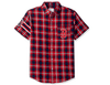 KLEW MLB Men's Boston Red Sox Wordmark Flannel Short Sleeve Button-Up Shirt