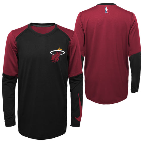 Nike NBA Youth Boys Miami Heat Dry Top Long Sleeve Tee