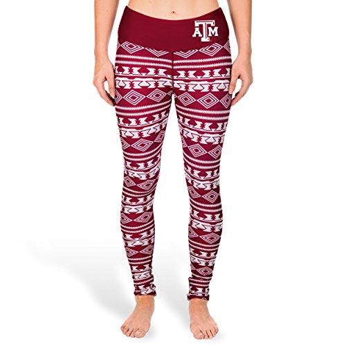 NCAA Women's Texas A&M Aggies Aztec Print Leggings, Maroon